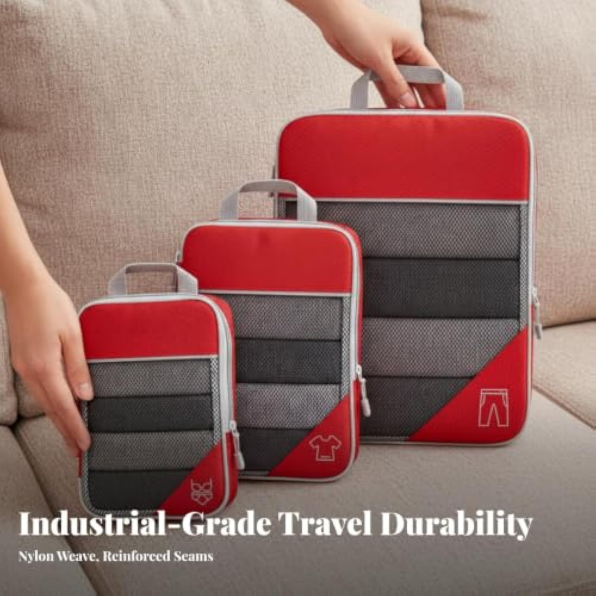 3 Pieces Packing Cubes with Mesh Top