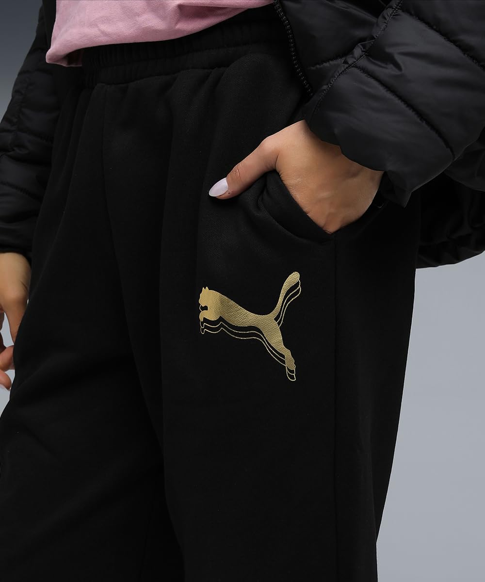 PUMA ESS Metallic Sweatpants FL - Pantalones de Punto Mujer