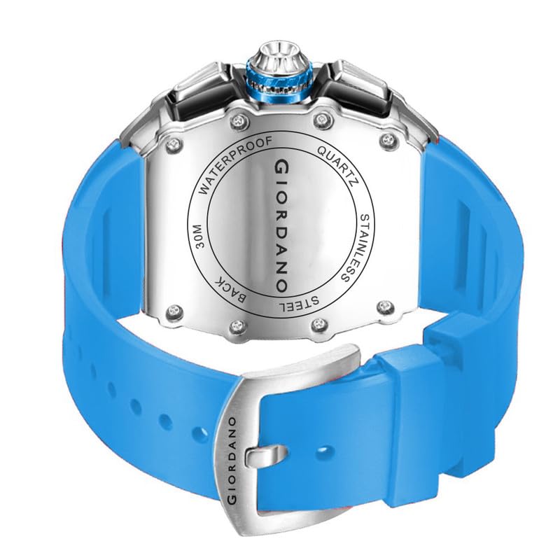 Image of Giordano Multifunction Watch for Men with Day, Date, and 24-Hour Sub-Dial, Water Resistant Square Dial Unique Design