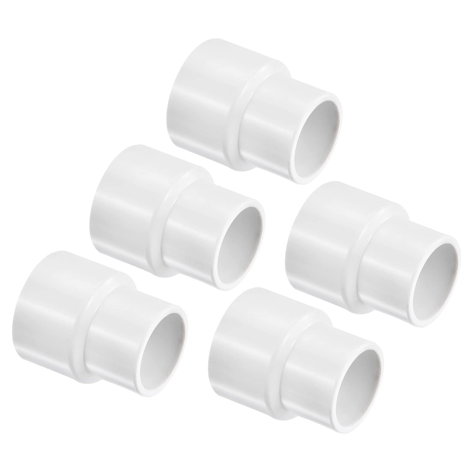 Reductor de tubo de PVC de 1 a 3/4 pulgadas manguito recto adaptador para fontanería blanca