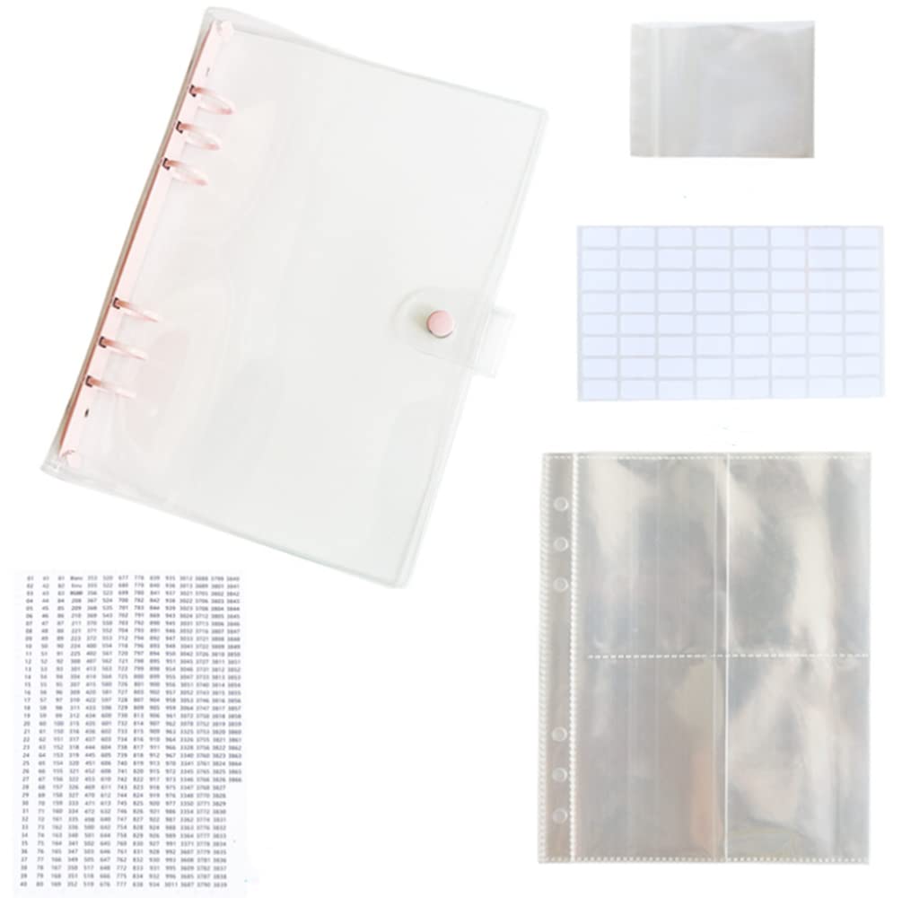 pigpigboss Diamond Painting Beads Storage Book Diamond Painting Storage Book Binder with Pockets, Self-sealing Bags Clear Loose Leaf Organizer DIY Diamond Painting Accessories Tools
