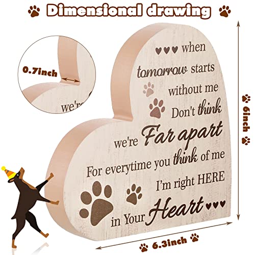 Maitys Pet Memorial Gifts Bereavement Remembrance Gifts For Loss Of Dog Cat Sympathy Condolence Gifts Heart Shaped Wood Sign When Tomorrow Starts Without Me Wooden Plague For Table Desk Decor #TOP1