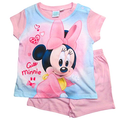 Minnie Mouse Kollektion 2018 Schlafanzug 68 74 80 86 92 Mädchen Shorty Pyjama Shortie Disney Maus (Zartrosa, 86-92)