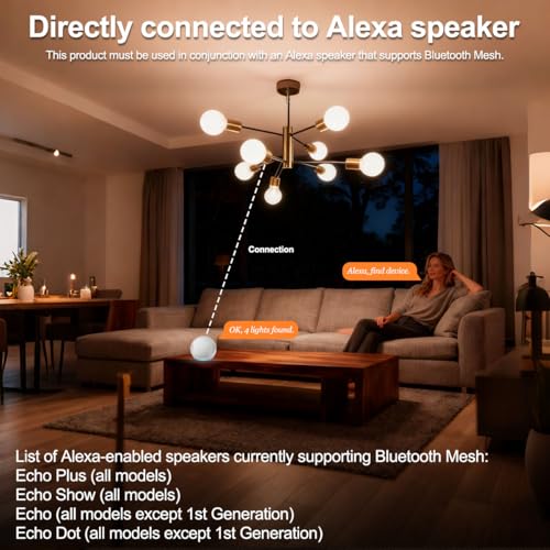 iLC LED Globe Alexa Light Bulbs B22, Work with Alexa (Echo Devices Required), 6W G80 Smart Light Bulb Colour Changing Light Bulb Warm White 2700K +RGB, Bayonet (2 Pack) - Image 4