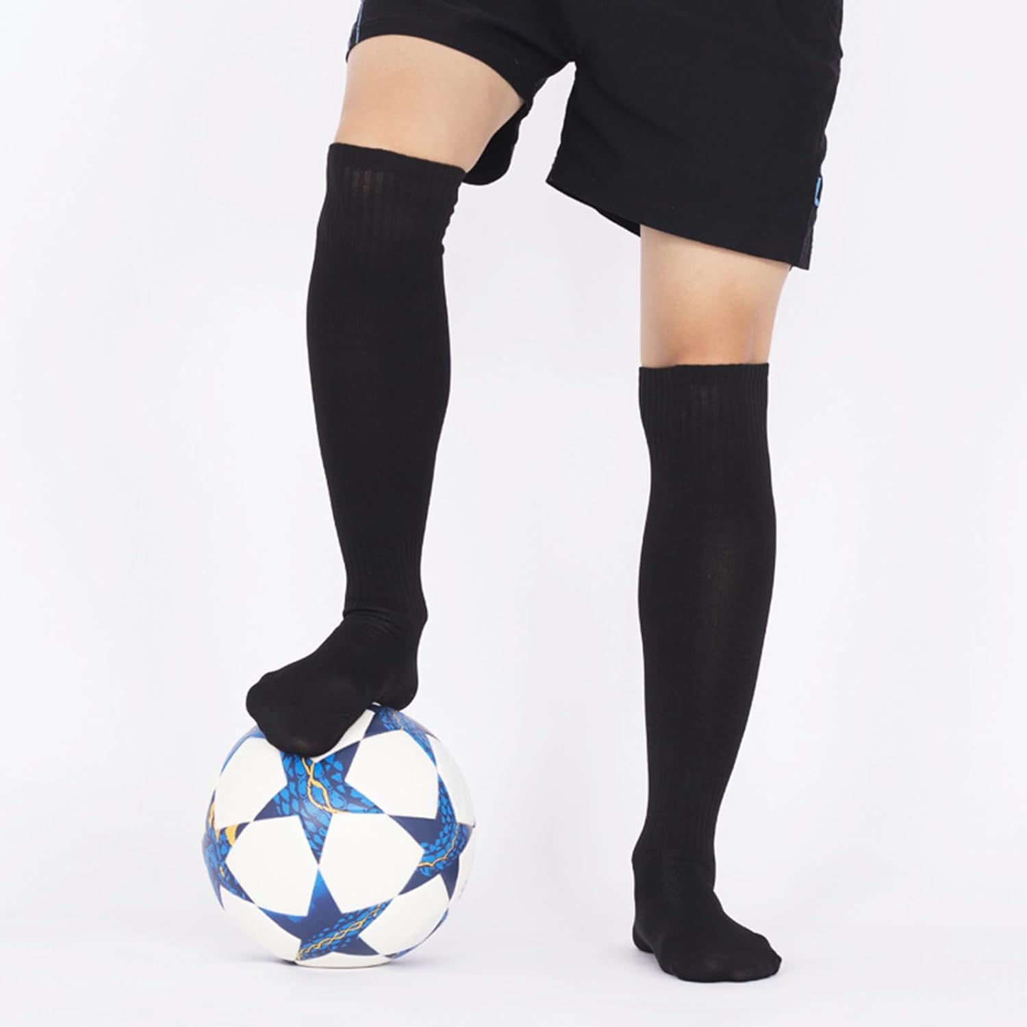 Tergy 10 Pairs Kids Soccer Socks Stretchy Knee High Tube Colorful Football Athletic Team Socks for Boys Girls