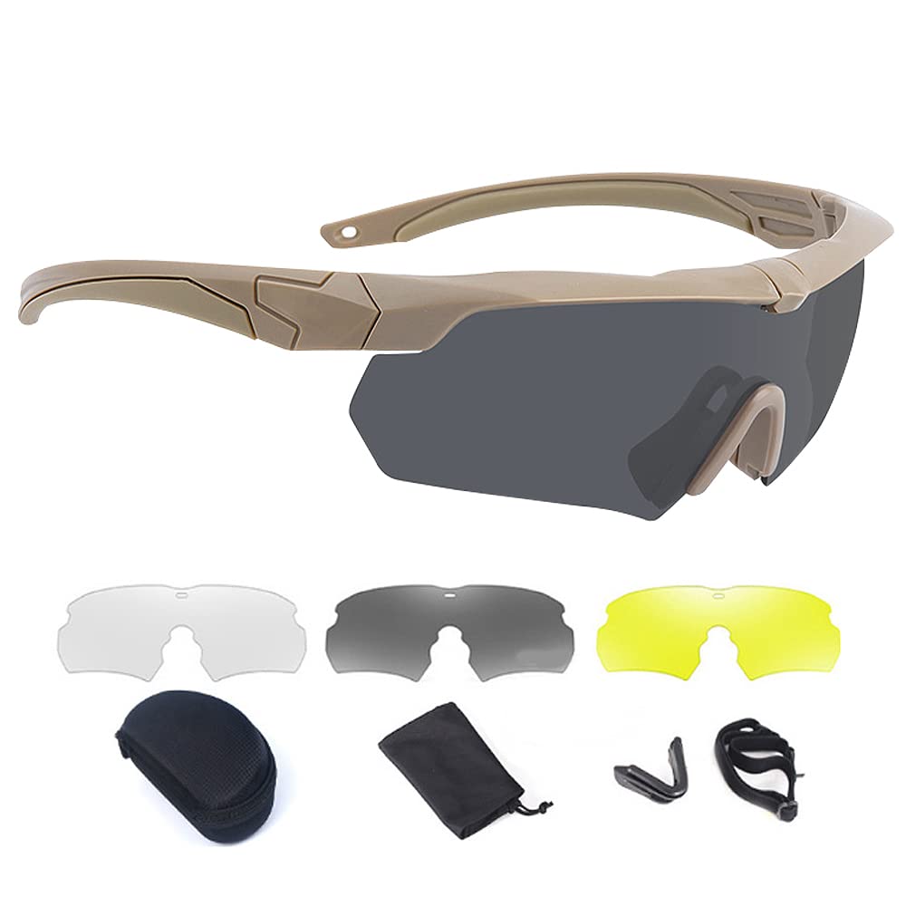 Gafas Militares Polarizadas Protección UV Airsoft con 3 Lentes Intercambiables