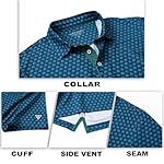M MAELREG Mens Golf Shirt Short Sleeve Dry Fit Print Moisture Wicking Performance Patterns Collared Polo Shirt - Image 5