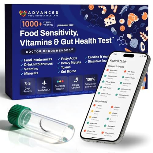 AFIL 1000+ Foods, Drinks, Vitamins, Gut, At-Home Wellness Test Kit, Trusted Hair Analysis for Adults & Kids, At-Home Health Non-Invasive, Gluten, Dairy Health Wellness Indicators