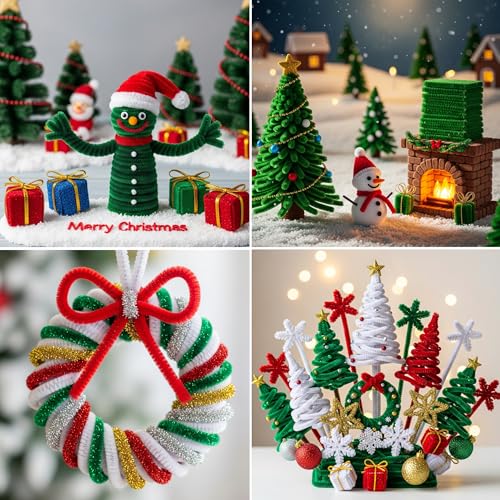 Image of Caydo 200 Pieces Pipe Cleaners for Valentine's Day Decor, Thick Fluffy Chenille Stems, Pipe Cleaner Crafts for Arts & Crafts, Perfect for Making Animals, Flowers