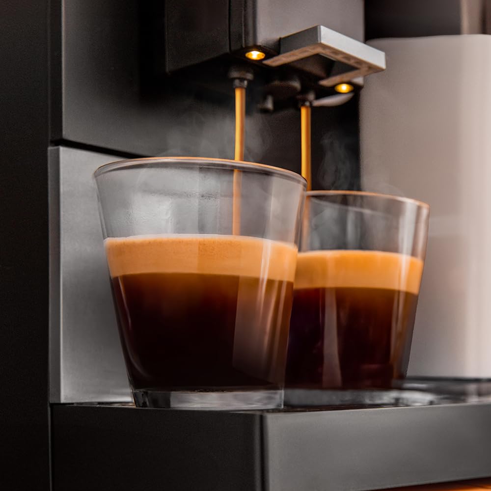 Cecotec Kompaktowy superautomatyczny ekspres do kawy z Cremmaet Compactccino Connected Black Silver. 1350W, 19 barów, wyświetlacz TFT i aplikacja, młynek, zbiornik na mleko 400 ml i 1 l wody