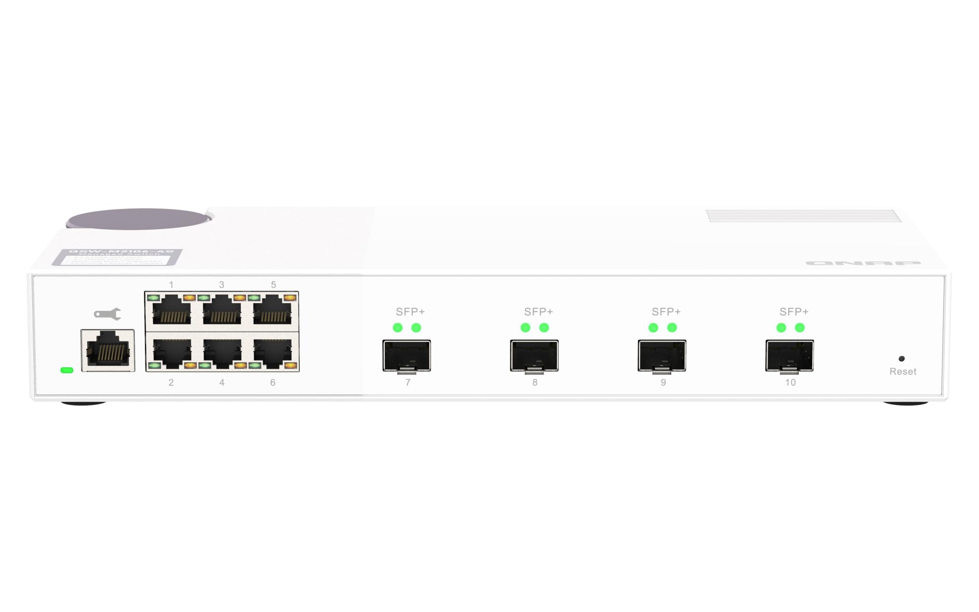 QNAP 10-Port 10GbE Layer 2 Managed Switch with 4 x 10GbE SFP+ and 6 x 2.5GbE RJ45 Ports (QSW-M2106-4S-US)