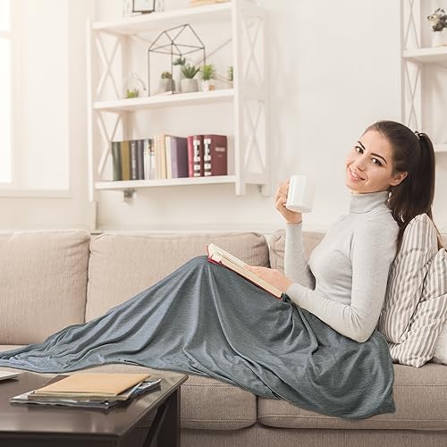 Image of EXQ Home Weighted Blanket Cover 41x60-Twin Size Premium Soft for Kids with Zipper,Machine Washable Duvet Cover for Hot Sleeper in Summer(Dark Grey,Duvet Cover Only)