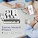 Tattoo Stencil Printer, Wormhole Tattoo Printer Wireless Tattoo Transfer Stencil Printer Wireless Bluetooth Tattoo Printer with 2500mAh Battery for Tattooing, Compatible with Smartphone & PC