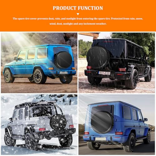 Image of ASUBHA Spare Tire Cover, Waterproof PVC Thickening Leather Tire Wheel Covers, Tough Tire Wheel Protector, Universal Fit for Jeep, Trailer, RV, SUV, Truck (Fits Entire Tire Diameters 32-33 Inch)