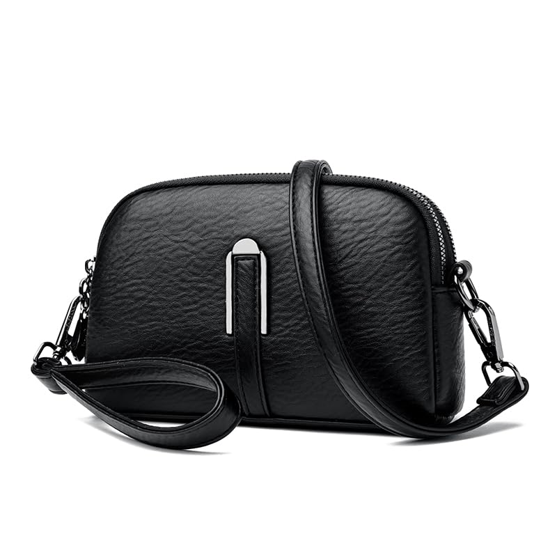 ketmart Crossbody Bag for Women,Lightweight Medium Crossbody Purse Soft Leather Women's Shoulder Handbags(Color_Black)-picture-30
