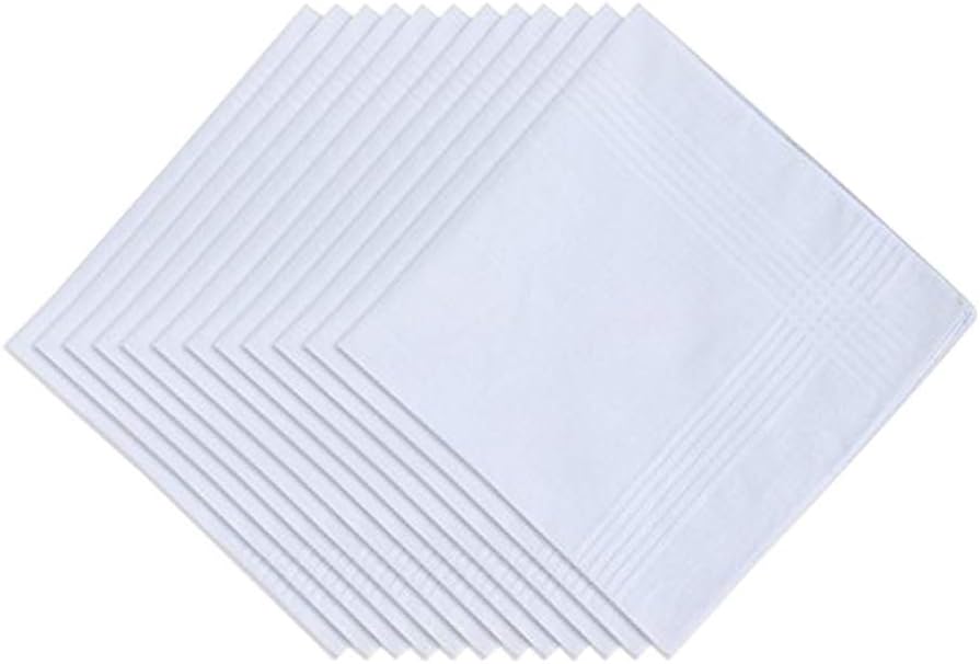 Family BeddingFamily Bedding Dudu N Girlie Satin Border Men 100 Percent Cotton Sheets Handkerchief, 40 cm x 40 cm, 12-Piece