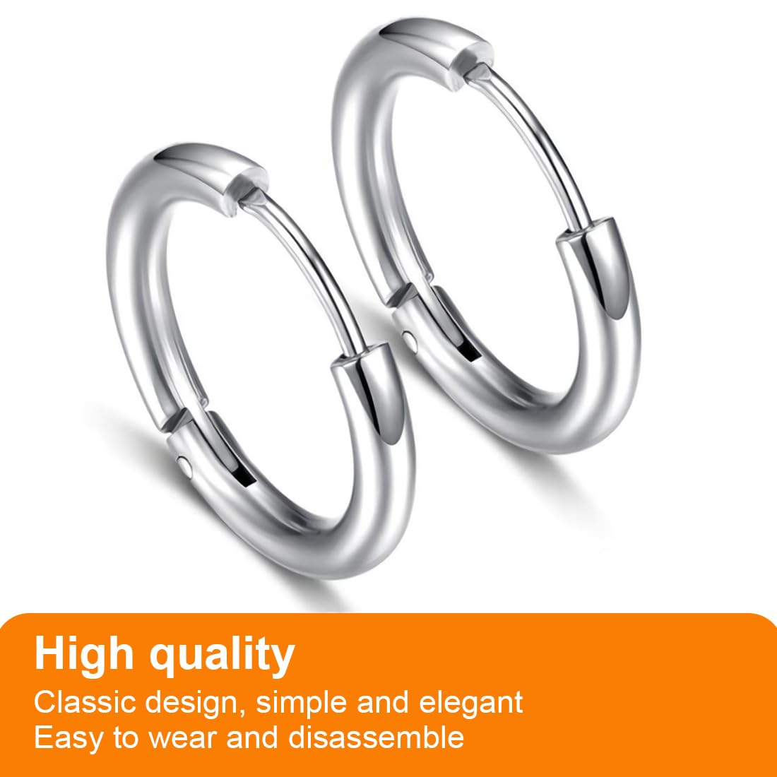 7 Paires Boucles D'Oreilles Créoles Acier Inoxydable 8 à 20mm - Anneaux Mini Pour Femmes Et Hommes Argent