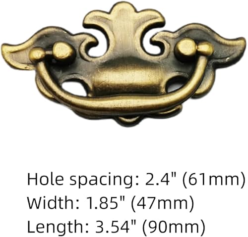 Miniatura 2 de Tiradores de bronce para cajones de 2.4 pulgadas, tirador europeo simple para colgar, accesorios de gabinete de aleación de zinc para gabinetes de