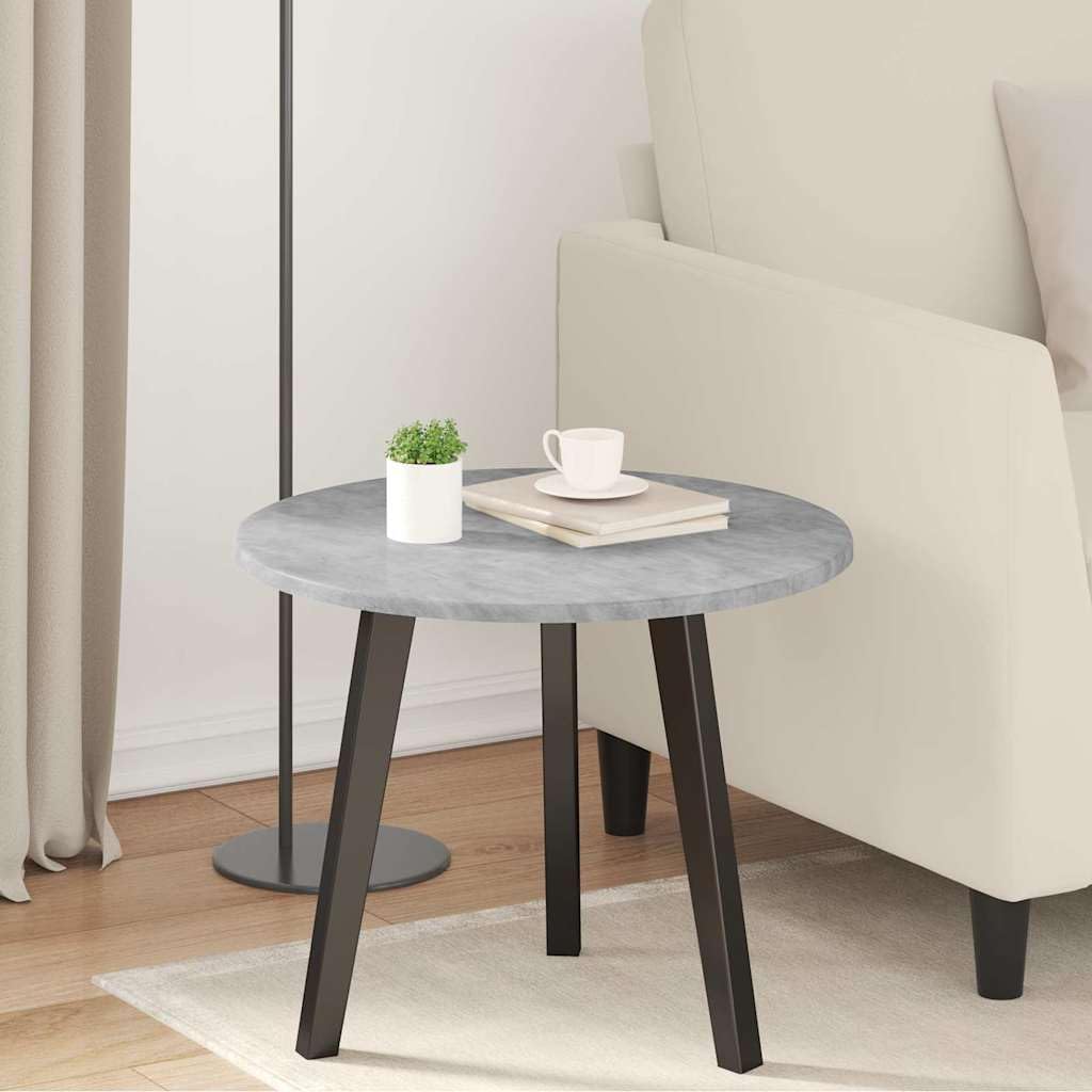 Tischplatte Betongrau 50 x 50 cm Holzwerkstoff rund Modernes Design Robust und Langlebig Gartentischplatte für Outdoor & Indoor Terrasse Balkon und Küche