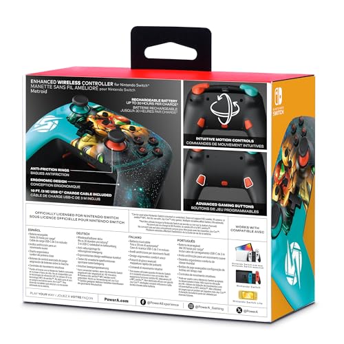 Image of PowerA Nintendo Switch Enhanced Wireless Controller - Metroid, Switch Lite /Switch - OLED Model, Nintendo Switch 2, Bluetooth