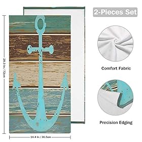 Rustic Brown Turquoise Wood Nautical Anchor Hand Towels 2 Pack 28x14.5 in Bathroom Towel Super Soft Highly Absorbent for… 51 PSTK1YpL. SS280