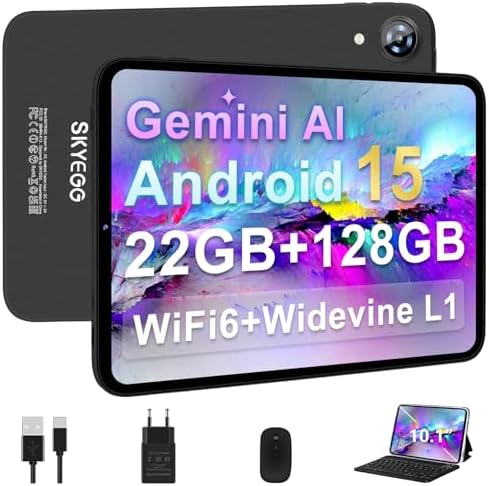 Tablet 10 Pulgadas Android 15 con Gemini AI, con Teclado y Ratón,...