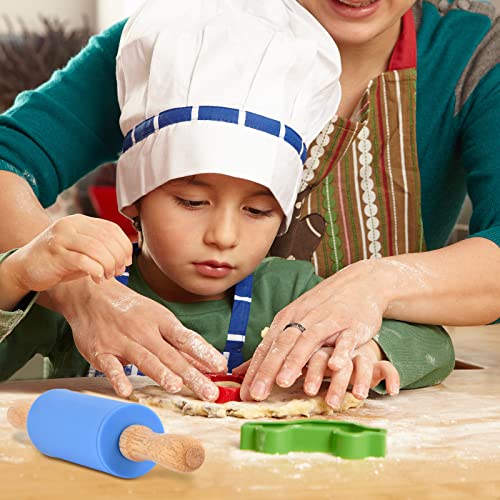 Mini Silicone Rolling Pin For Kids,Non-Stick Surface Wood Handle,9-Inch 2 Pack #TOP4