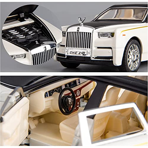 Image of 1:32 Diecast Metal Car Model Phantom Toy Cars For Kids Pull Back Openable Doors With Light Sound, Multicolor