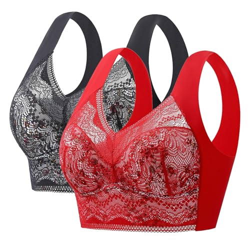 Sujetador push up sin costuras floral en talla grande para mujeres mayores