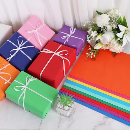 Image of BEISHIDA 100 Sheets Tissue Paper Bulk, 20 Colors 14 x 20 Inch Wrapping Tissue Paper for Gift Bags, Colored Tissue Paper Bulk for Packaging Birthday Wedding Graduation Party Flower Decoration
