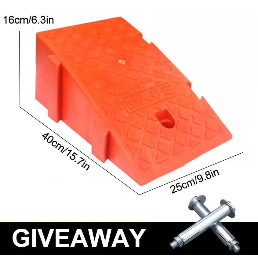 Ramp, Step Mat, Slope Mat, Threshold Ramp, para silla de ruedas, aceras y rampas de acceso, Color rojo miniatura 2