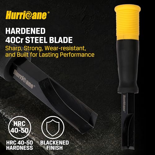 Image of HURRICANE 12mm Corner Chisel, 90 Square Mortise Chisel for Door Hinges, Strike Plates & General Woodworking, Right Angle Wood Chisel with Metal Strike Cap & Ergonomic Grip