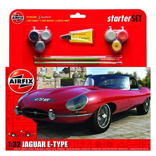 Airfix - Kit Mediano con Pinturas, Coche Jaguar E Type (Hornby A55200)