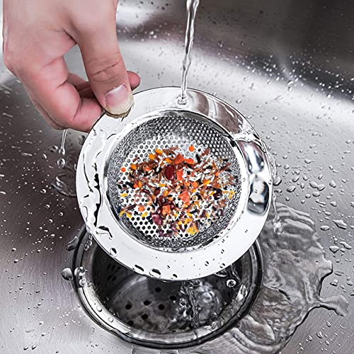 Colador para fregadero de acero inoxidable 2 piezas 4.5 pulg diámetro miniatura 7