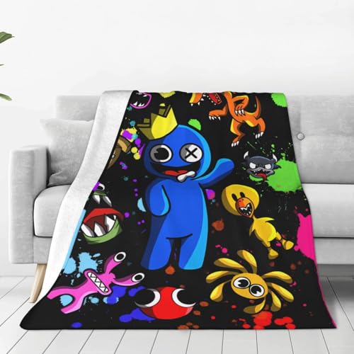 Rainbow Friends Blanket Soft Cozy Fleece Throw Blanket for Kids Boys Girls Gifts Plush Lightweight Warm Fuzzy Flannel Blankets and Throws for Couch Sofa Bed 50X40