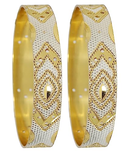 Image of NMII Brass Gold Plated Bangles Set For Women's & Girls (Pack of 2)