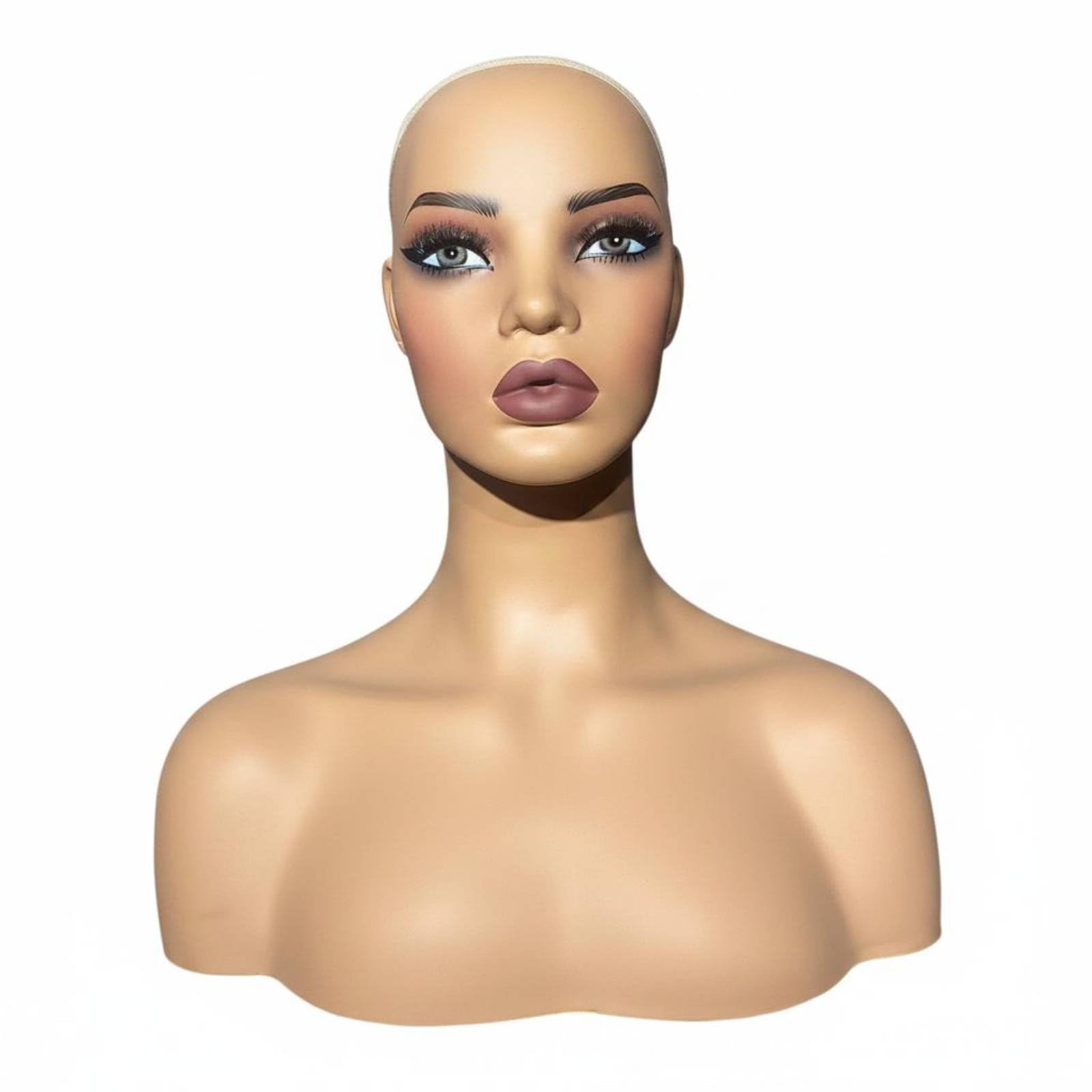 Testa Manichino Donna Testa Manichino Busto Espositore Supporto Parrucca Spalle Larghe PVC con Stabilità per Posa Foto Allestimenti Negozio Laboratori