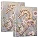 ALAZA Seahorse Flower Blossom Hipster 3 Ring Binder Holds of 200 Sheets Fits Letter Sized Paper D-Ring Organizer for School Home Work Office Supplies 1 Pack