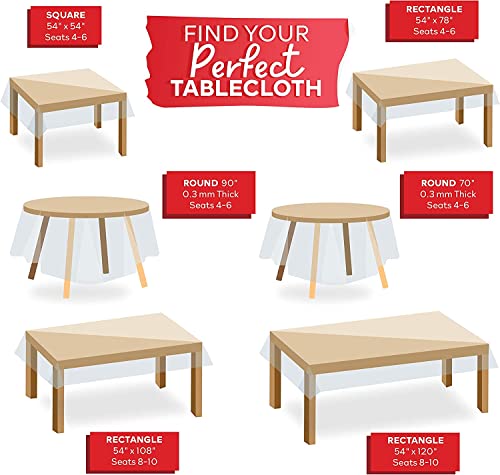 Xfasten TC54X54CRE Plastic Table Cover Transparent 54 X 54 Inch Waterproof, Stain-Proof Vinyl Clear Plastic Tablecloth Protector Non-Yellowing Square Clear Table Cover Protector thumb #7