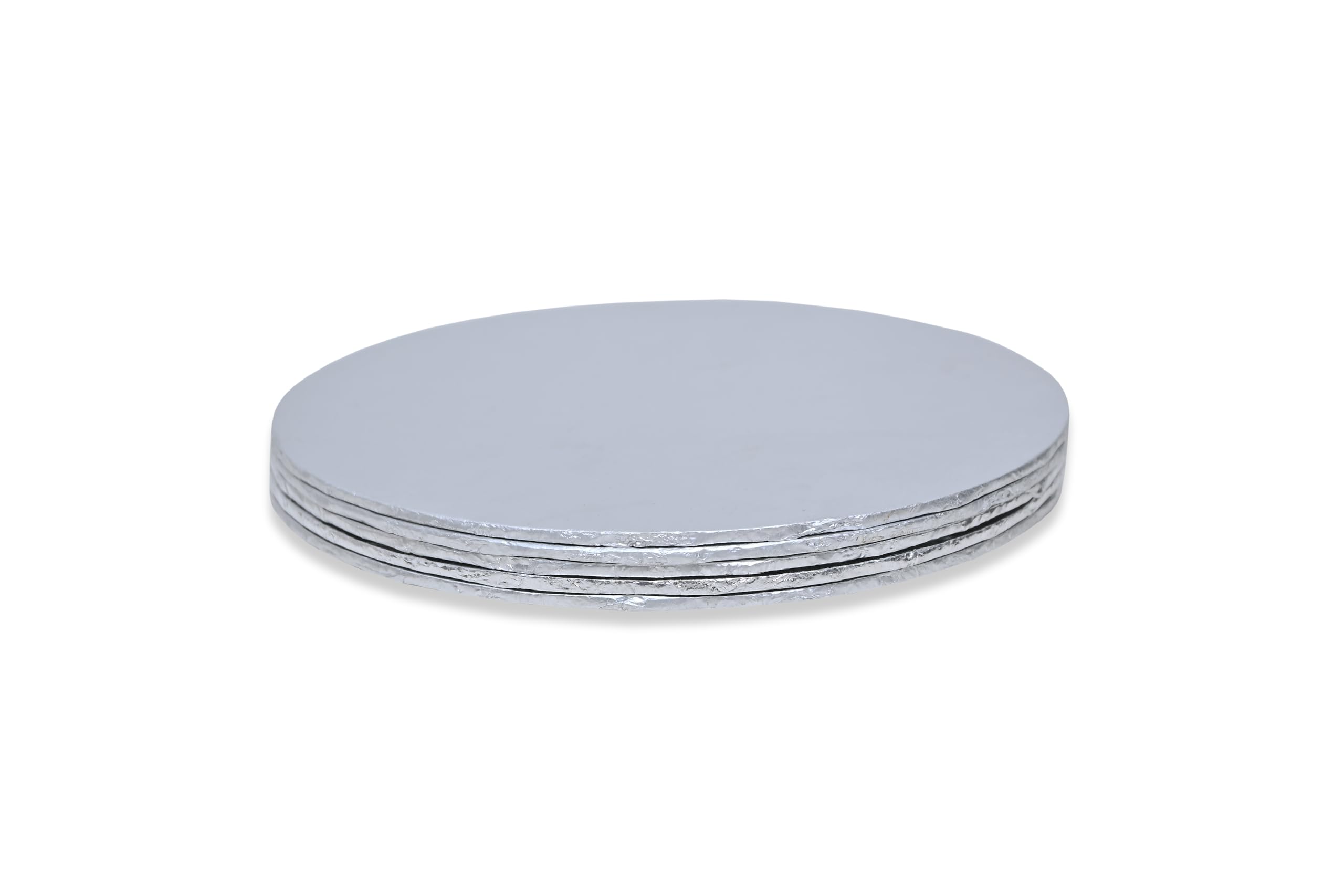 SAMZ Packaging 12" Silver Cake Board, Strong Round Cake Board, Cake Drum, 4mm Thick (Pack of 5), White, 8 inch - Image 2
