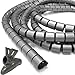 Electriduct 1.25" Easy Wrap Cable Manager Wire Protection Sleeve with Insertion Tool - 10 Feet - Gray