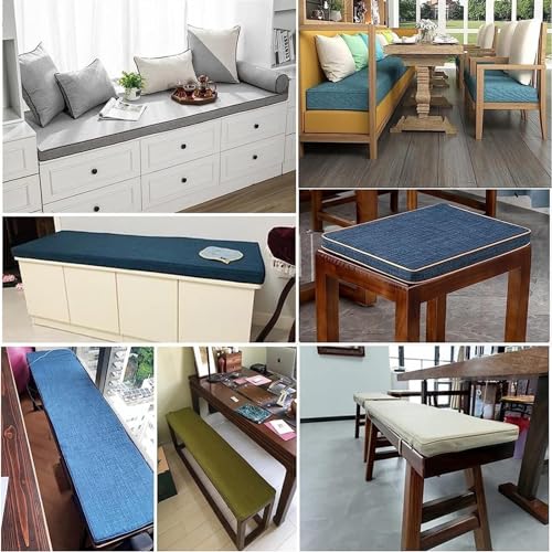 Cojín para asiento de exterior impermeable de 190 x 50 x 3 cm funda extraíble para sofá de patio 4