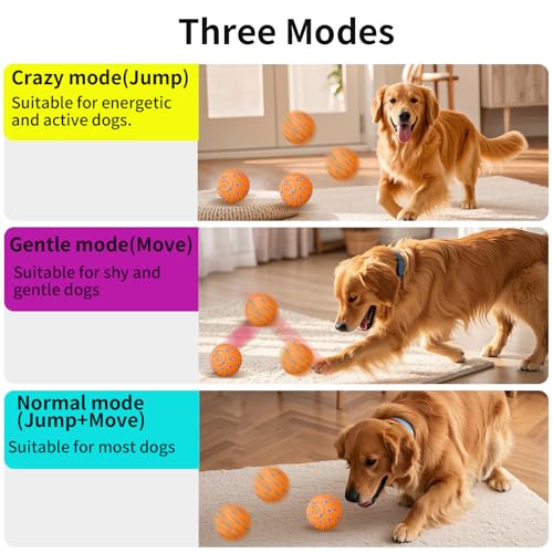 Image of 2-in-1 Interactive Dog Ball Toy for Aggressive Chewers, Automatic Moving & Bouncing E-TPU Dog Ball, 3 Modes Smart Pet Toy with Motion Sensor
