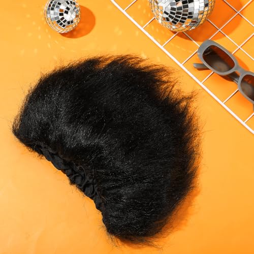 Image of Geyoga 1 Pcs Funny Wig Crazy Hair for Halloween Party,Black | Funny Colorful Wig Adults Use, Unisex Funky Hairband, Halloween Mardi Gras Cosplay Costume Party Accessories