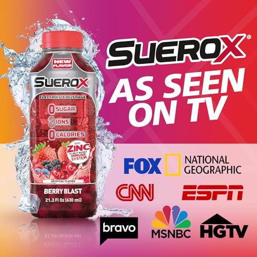 Suerox Zero Sugar Electrolyte Drink For Hydration And Recovery, Unique Blend Of Electrolytes & 8 Ions, Zero Calorie Sports Drink, 21.3 Fl Oz, Strawberry-Kiwi Punch thumb #2