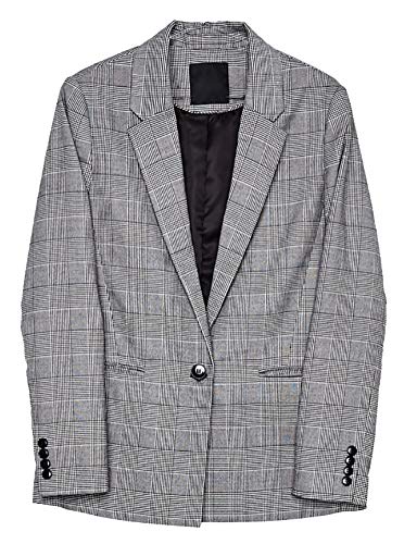 QZUnique Women's Casual Notched Lapel Blazer Loose Open Front Buttons Jacket Suit Long Sleeve Oversize Work Office Outwear4