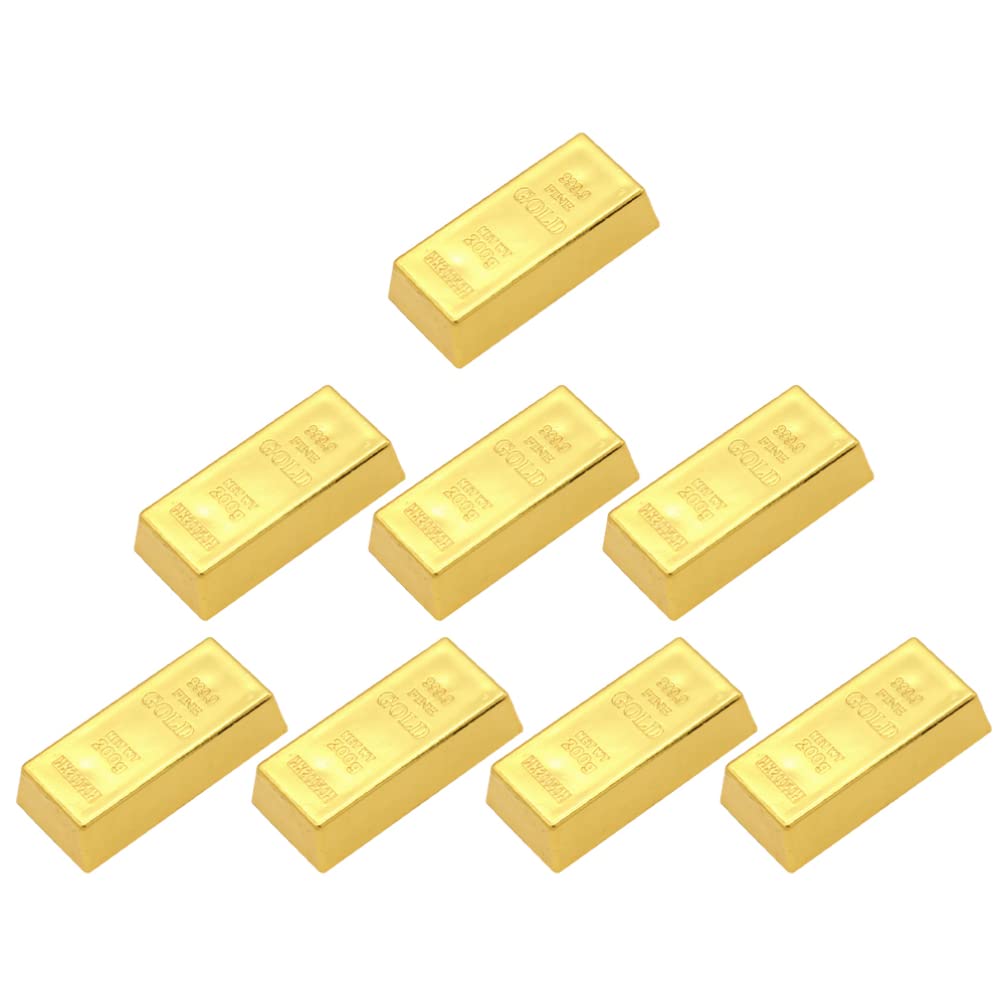 TOYANDONA 6 Pièces Lingots d'or Simulés Décor De Bureau Ornements Barres Prop pour Ambiance Festive Cadeau Famille Amis 6.50X3.00X1.89In