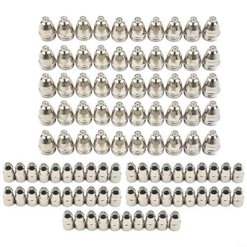 HAOWwW 100pcs P80 Plasma Torch Consumables, 1.5mm Electrode Tip Nozzle, Compatible with Cut 70 Cut 80 Cut 100 Cut 120 Machines (NO.286)(1.5mm)