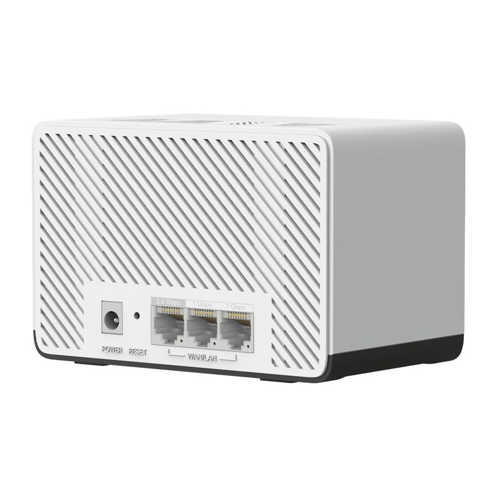 Mercusys Halo H27BE(2-Pack) - Mesh Wi-Fi 7 BE3600Mbps Dual-Band, 2.5G Puerto WAN/LAN, 2 Puertos LAN Gigabit, Cubiertos hasta 650m2, 4K-QAM, MLO, Multi-RUs, Control por App, 2 Unidades