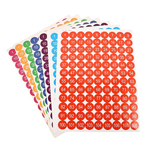 FOYTOKI 1bag Self-Adhesive Round Number Stickers of Labels Easy to Use for Home Organization Marking for Bins and Toolbox for Outdoor Use